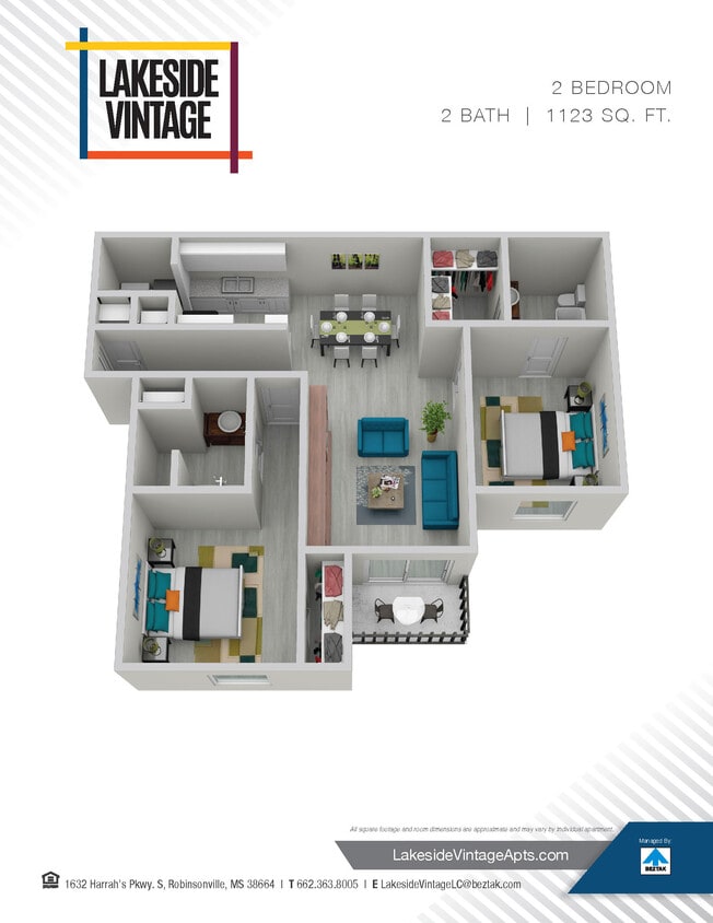 Floor Plan - Renovated 2 Bedroom 2 Bath