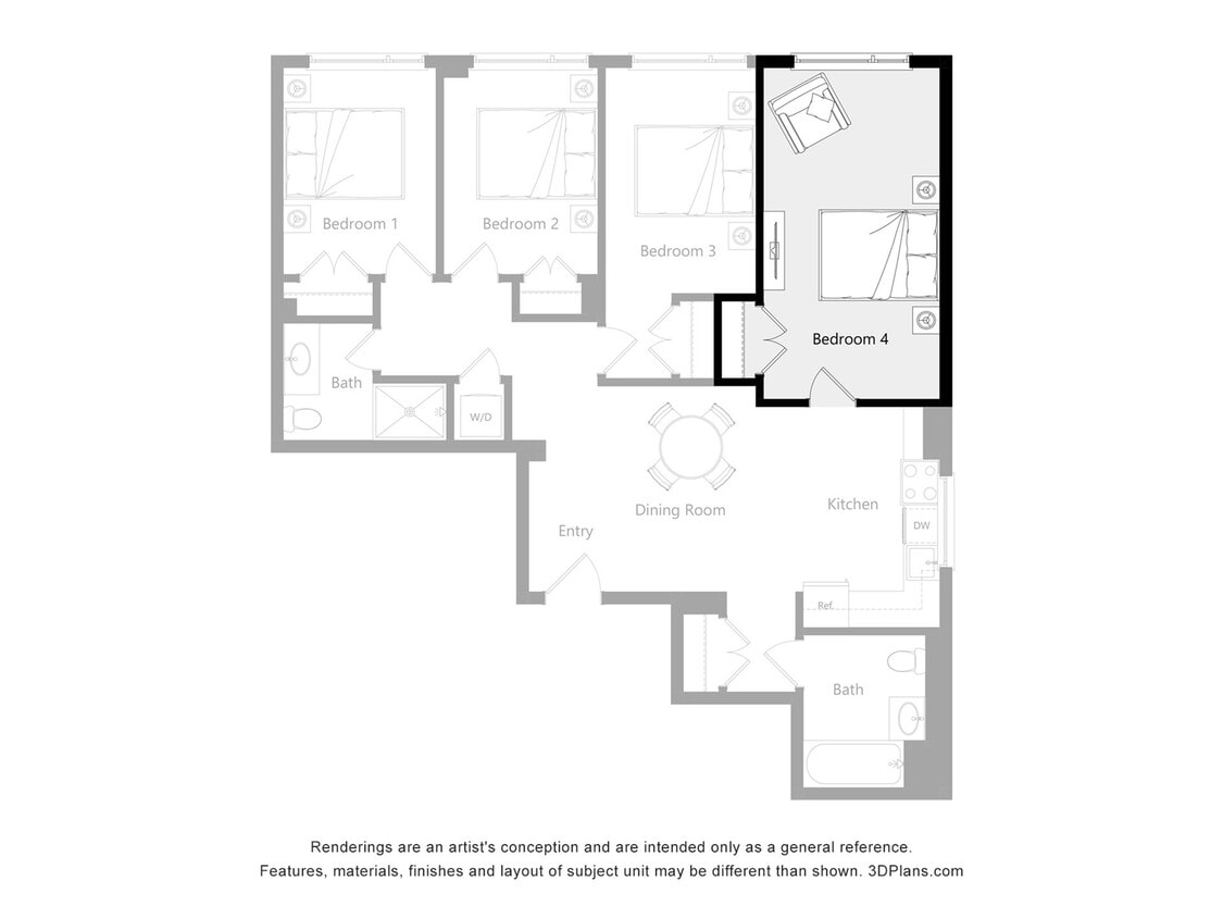 The Reserve_B4New - Furnished Room in a 4 Bedroom 2 Bathroom (B4)