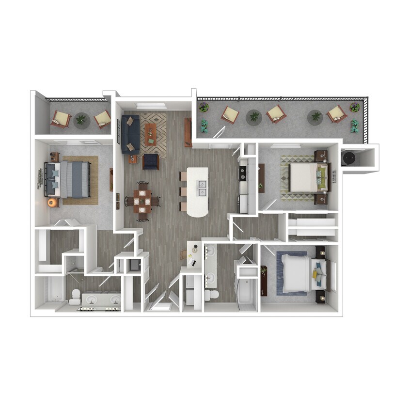 Floor Plan - 3 Bed 2 Bath 1717 SqFt (1397 Net)