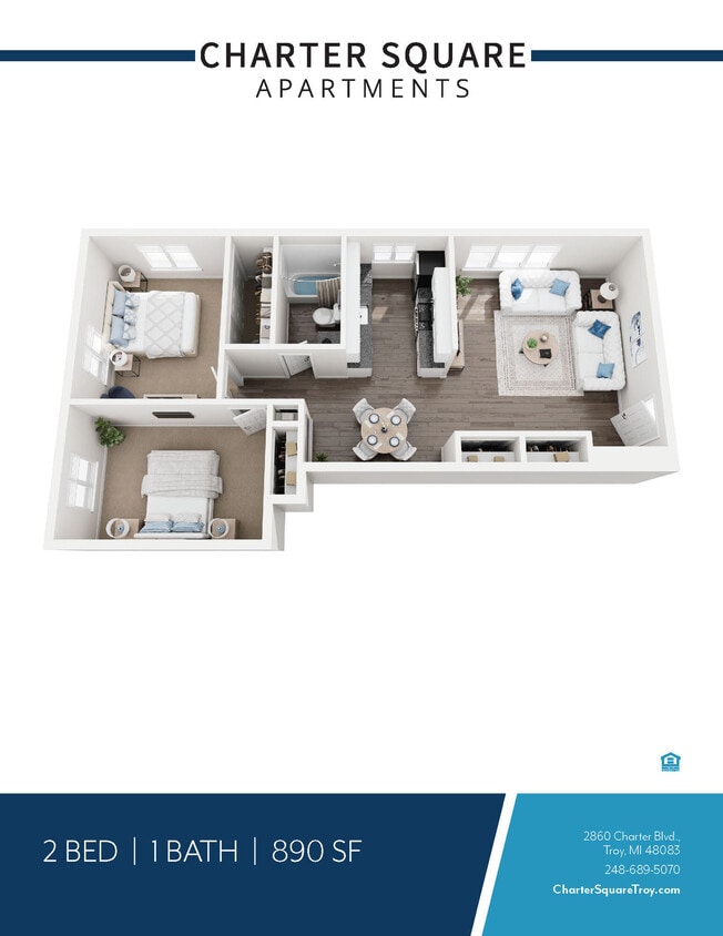Floor Plan - 2 BED 1 BATH SMALL