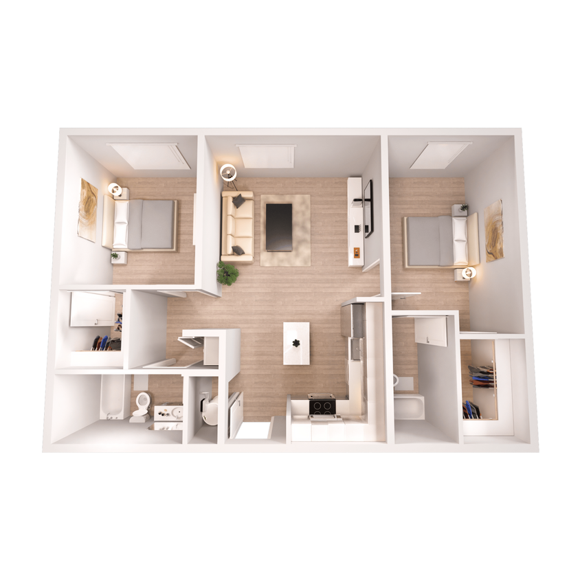 2 Bedroom 2 Bathroom at The Edison - The Michigan