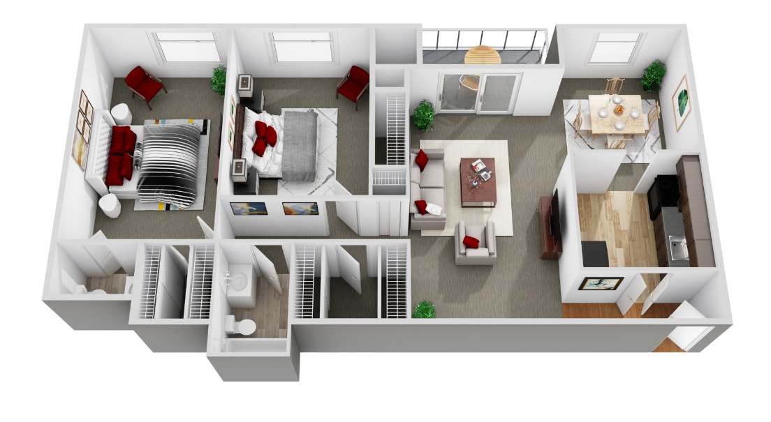 Floor Plan - 2BR + 1.5 BTH