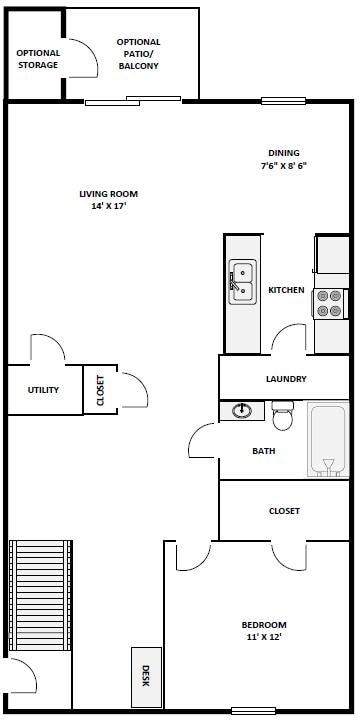 1BR/1BA - The Reef