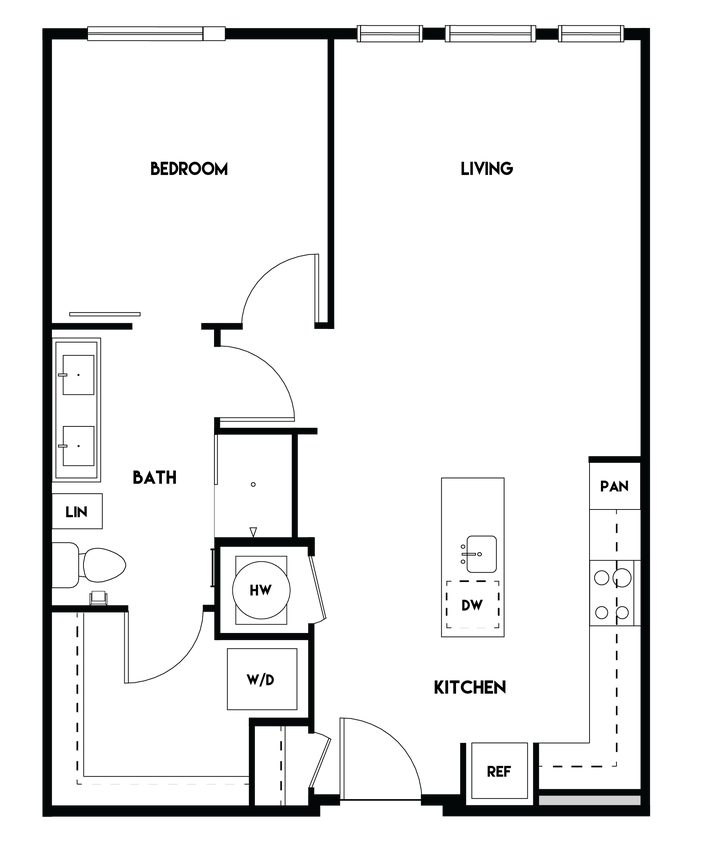 Floor Plan - 1BR 1BA (791 SF)-A3