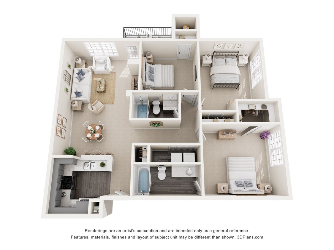 Floor Plan - 3/2 1291sf