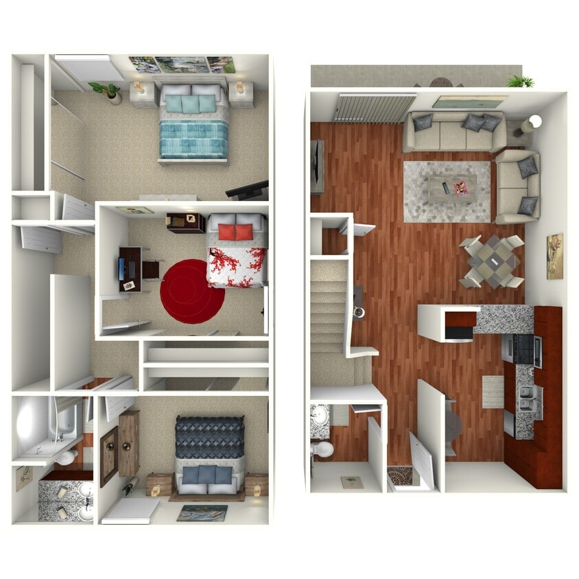 Floor Plan - 3 Bedroom Townhome