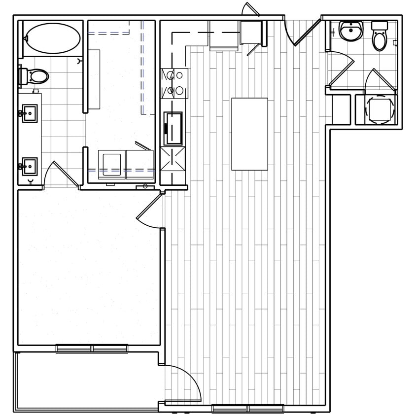 Floor Plan - 1x1.5 865 sqft