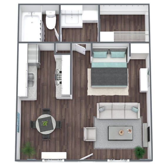 Floor Plan - Studio - (Renovated)