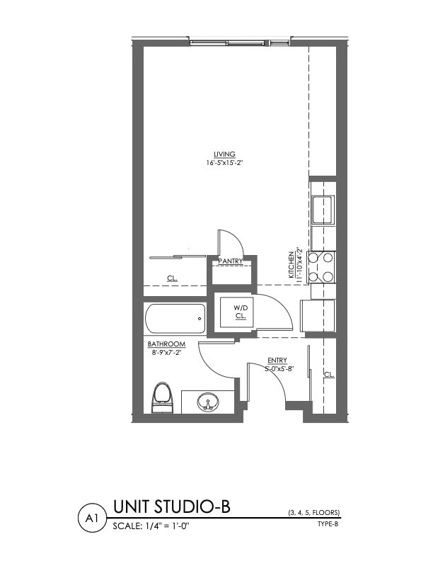 Floor Plan - Studio - 479 sqft