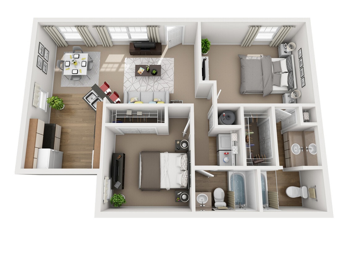 2 Bedroom Floor Plan - 2 Bedroom Luxe
