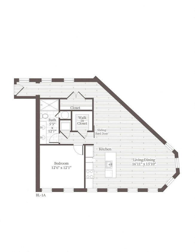 Floor Plan - 1 Bed 1 Bath-Retail