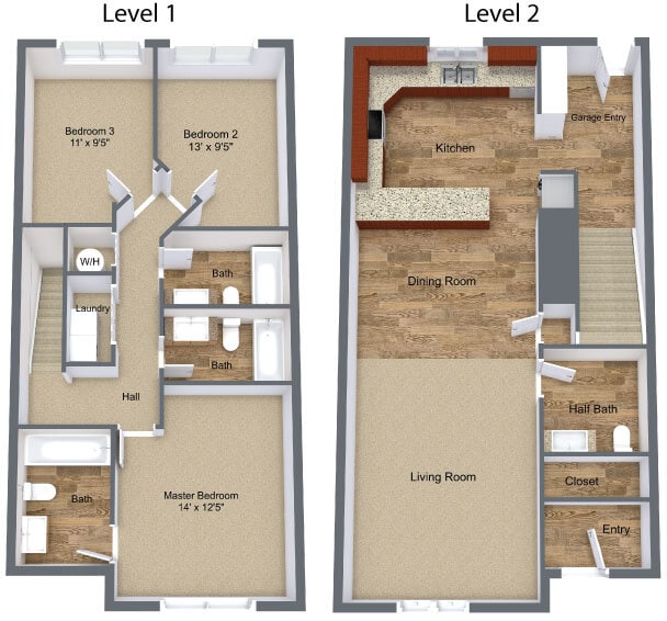 Floor Plan - 3BR/3.5BA
