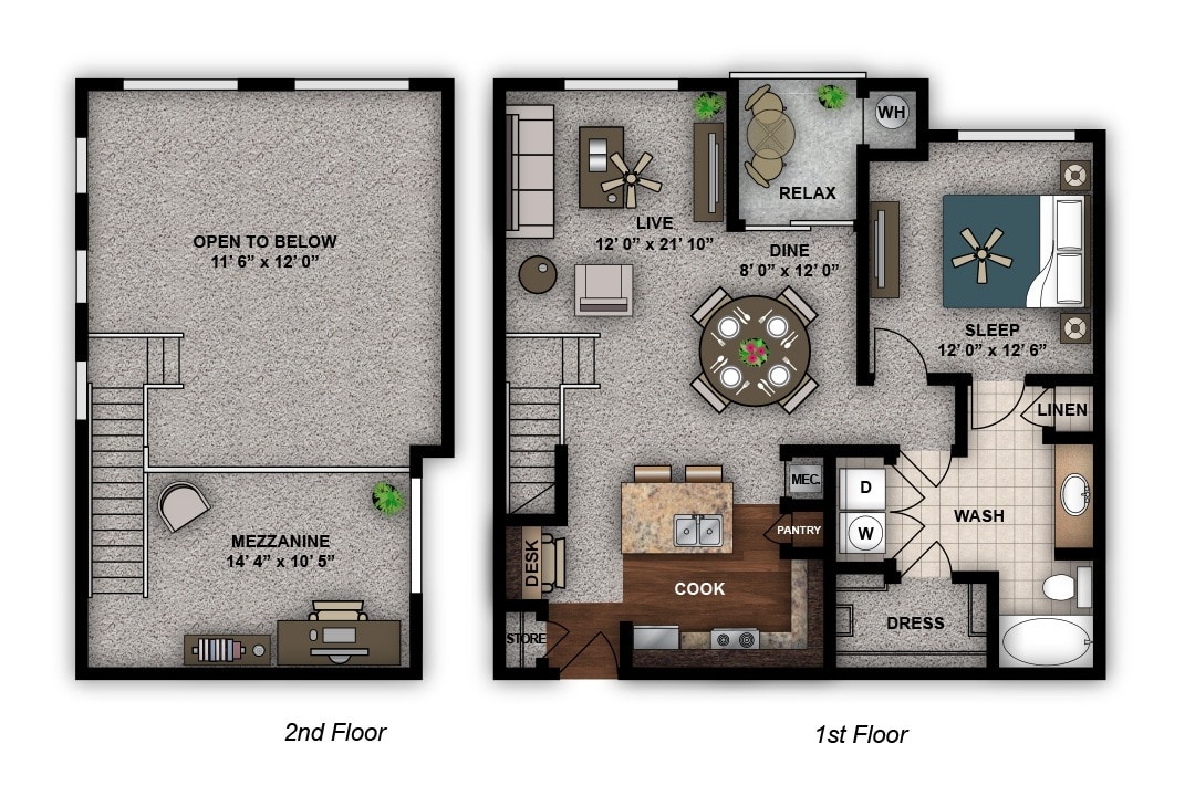 Floor Plan - One Bedroom Renovated A7r