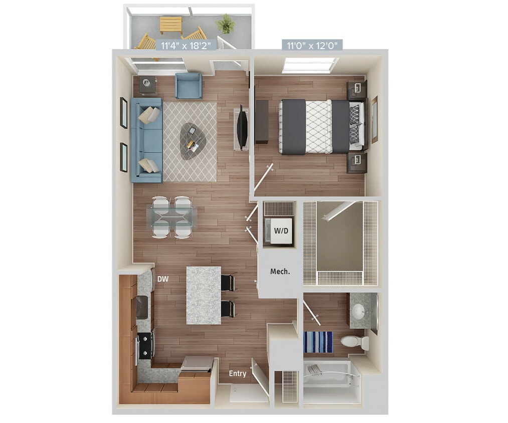 Floor Plan - A7-727SF-Apt304