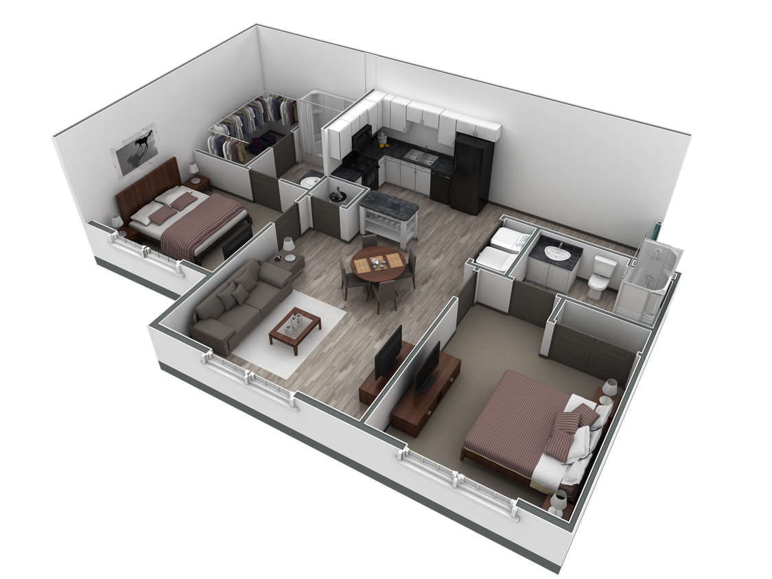 Floor Plan - 2-2 BR Retreat Overlook