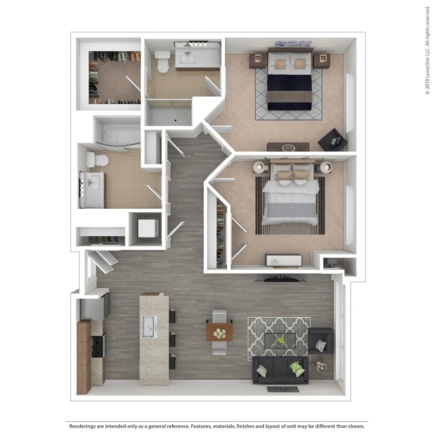 Floor Plan - C05.1 - 2 bed/2 bath