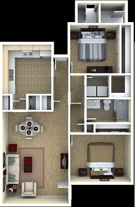 2BR/1BA - Active Military = BAH Pricing