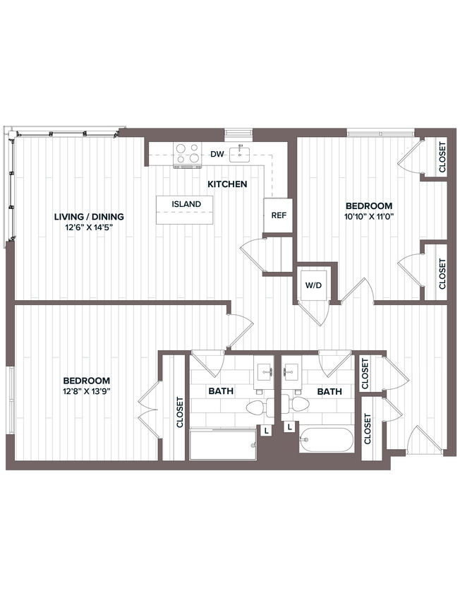 Floor Plan - 2 Bed/2 Bath -B2 Bldg C