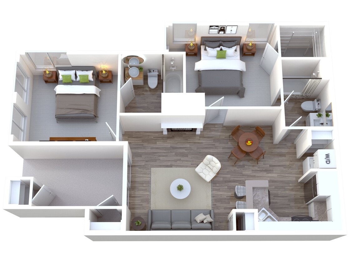 Floor Plan - 2 Bed, 2 Bath | Classic