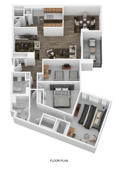 Floor Plan - 3 Bedroom 2 Bath Large