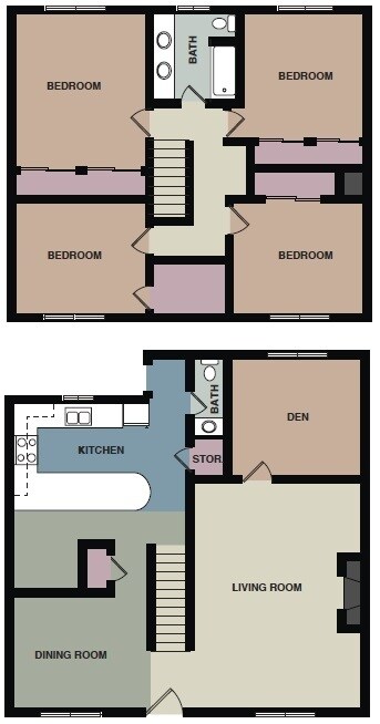 Floor Plan - Colonial: 4 Bedroom
