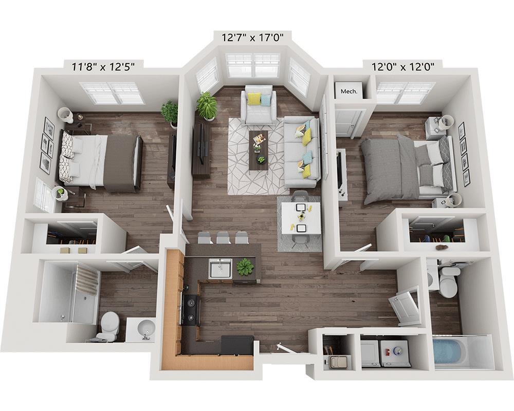 Floor Plan - Two Bedroom B2A