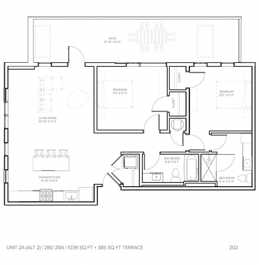 Floor Plan - BRAND NEW Flats Unit 2A 2
