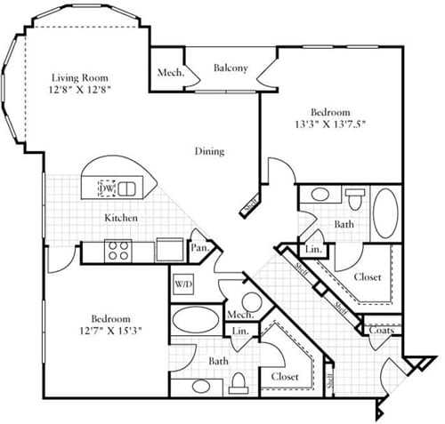 Floor Plan - 2 Bedrooms D