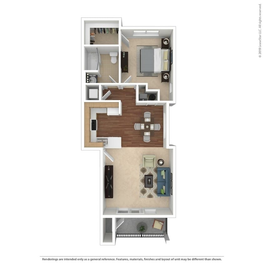 A1 1X1.jpg - One bedroom one bathroom A1