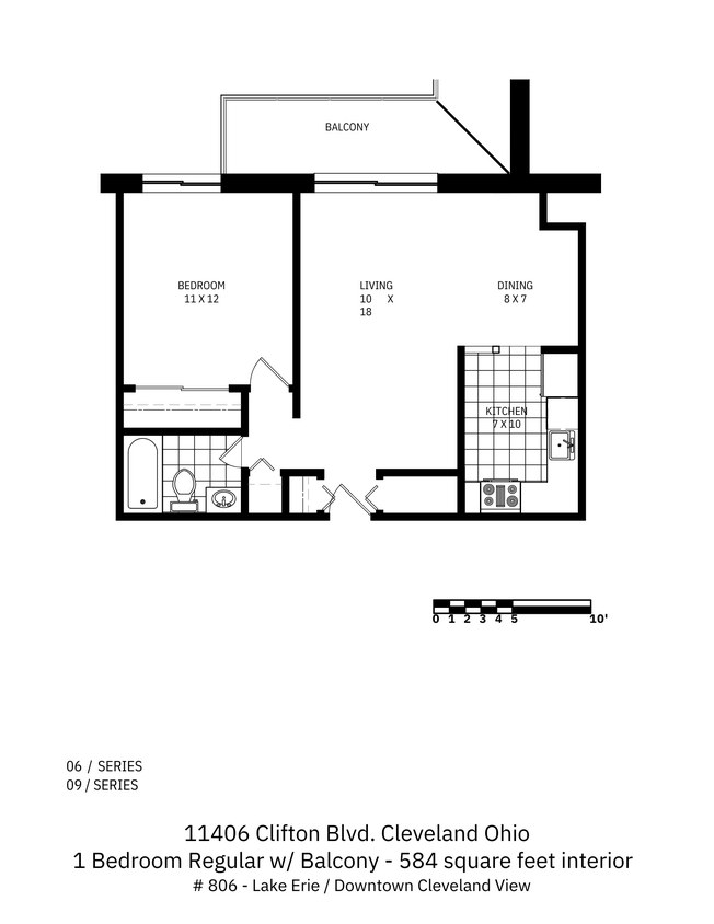 Floor Plan - 1 Bedroom 1 Bath C 