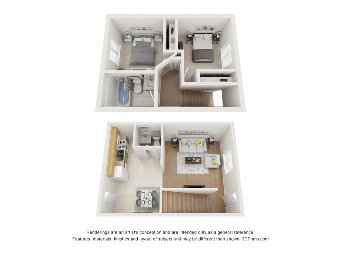 Floor Plan - 2BR1.5BA- C TH