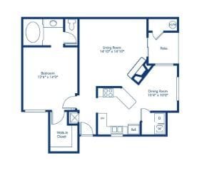 Floor Plan - 1 Bedroom