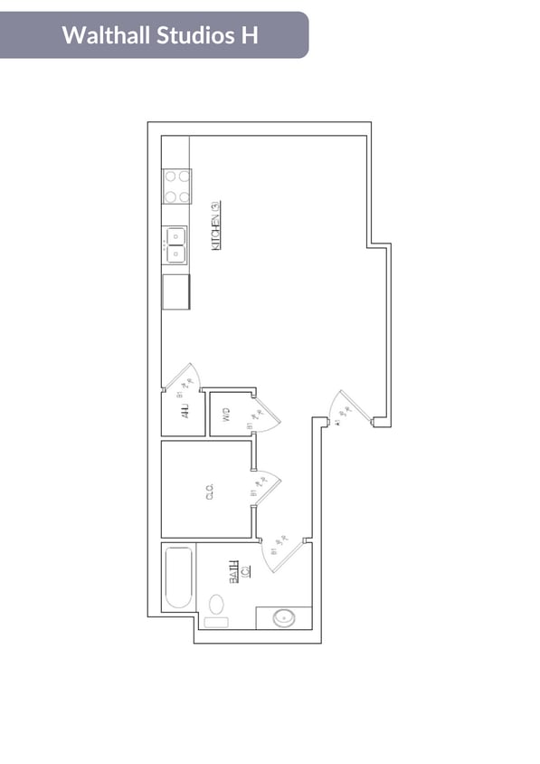 Floor Plan - Walthall Studio H