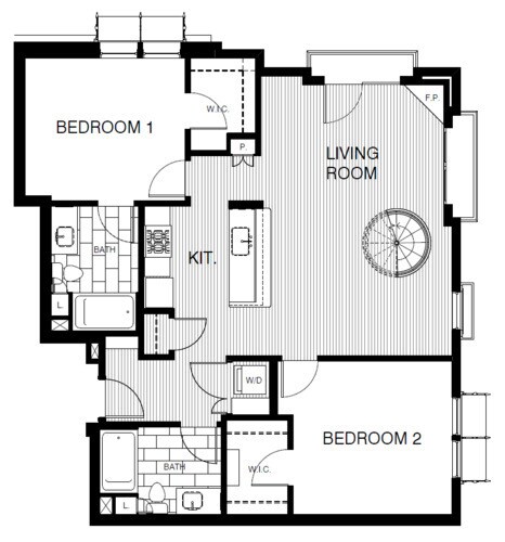 Floor Plan - 2x2 GC Loft 1211