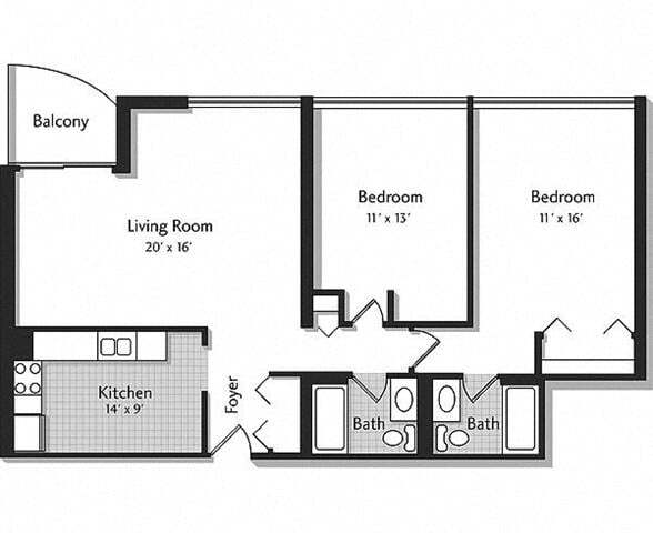 Floor Plan - 2G w/ Balcony