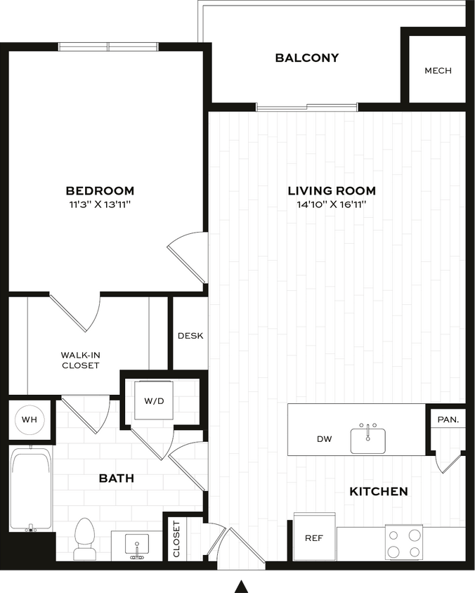 Floor Plan - 1 Bed/1 Bath-B2