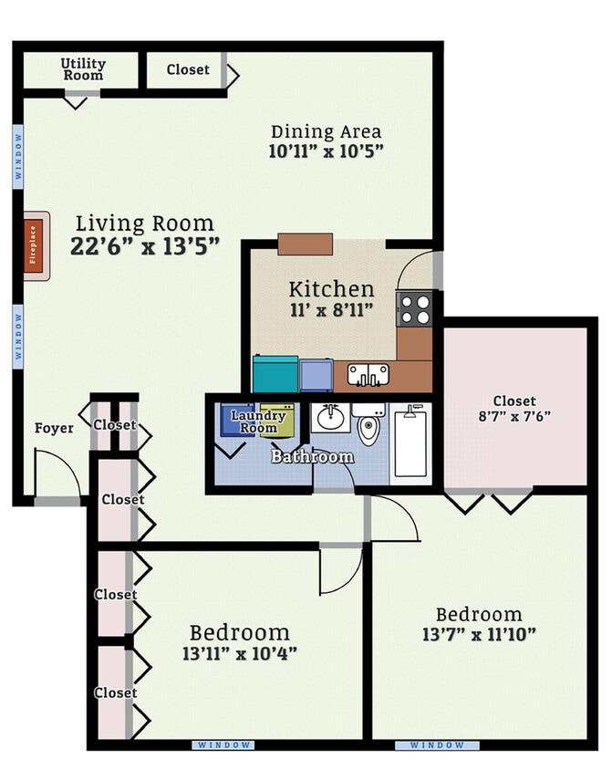 Salem Harbour 2 Bedroom 1 Bath XL - Two Bedroom XL