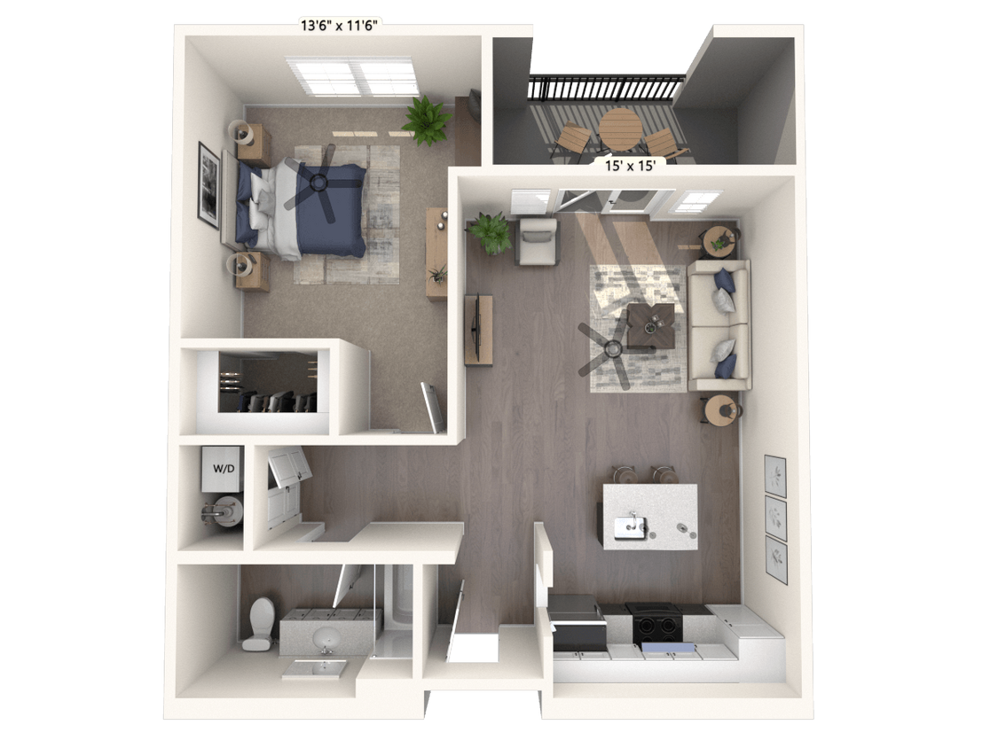 Floor Plan - One Bedroom - B1 ALT