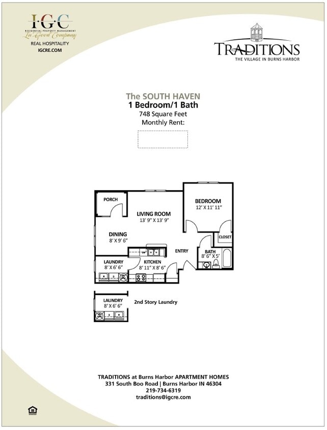 Floor Plan - 1BR/1B-SH