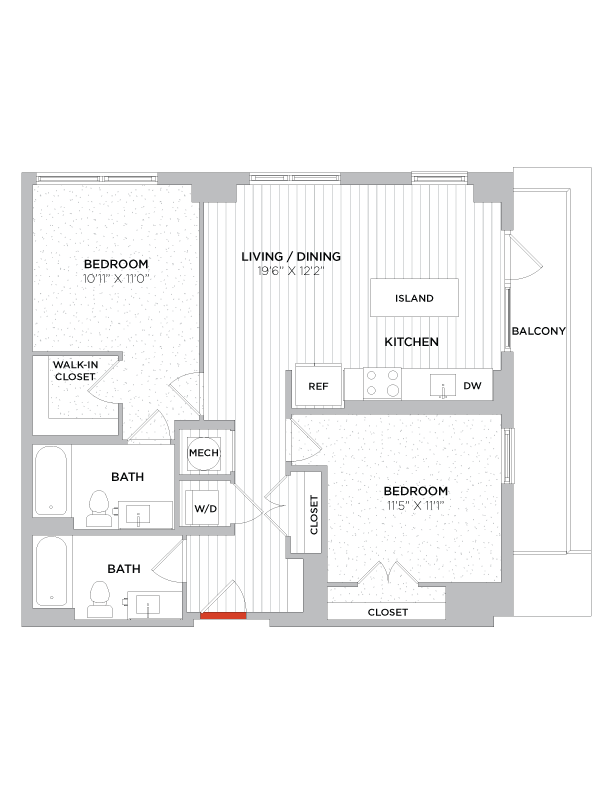 Floor Plan - 2 Bed/2 Bath-C13 West