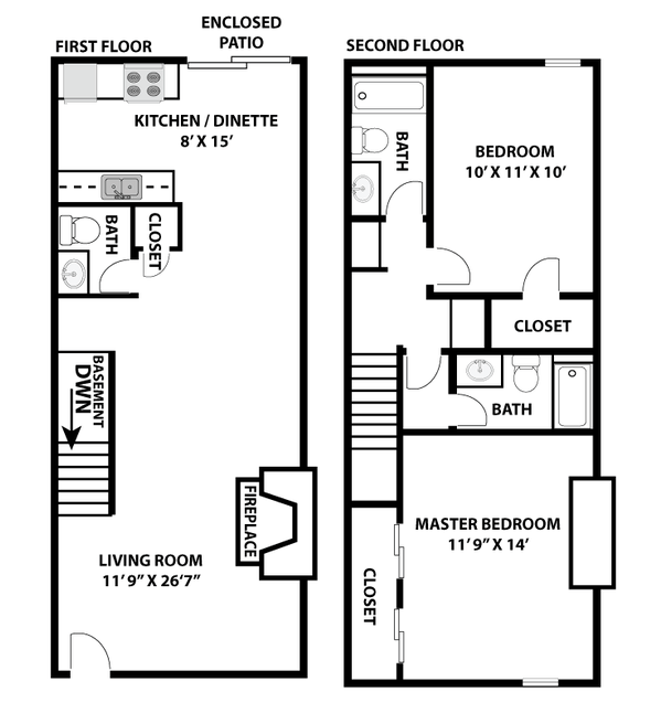Floor Plan - The Delaney Townhome 