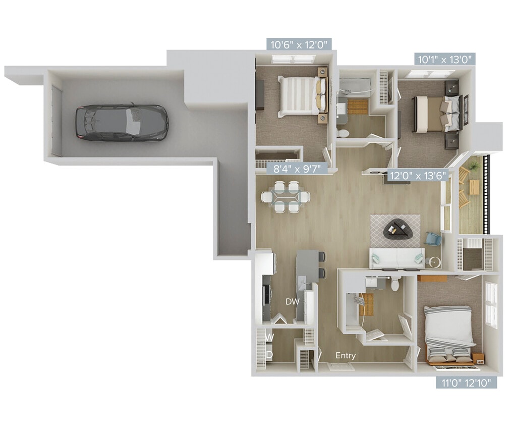 Floor Plan - CF1A Income Restricted Unit