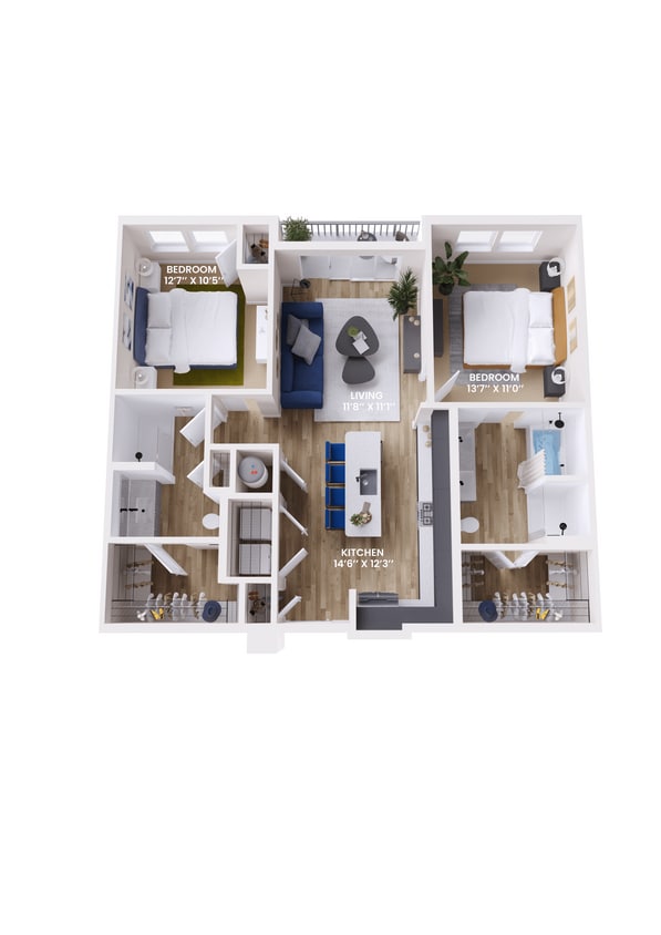 Floor Plan - B1 Two Bedroom