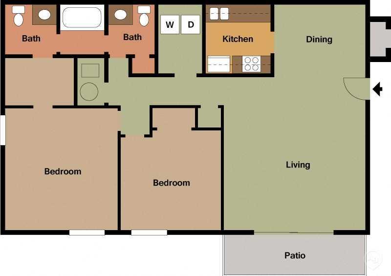 Floor Plan - 2 Bed - 1.5 Bath