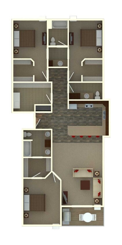 Floor Plan - 3 Bedroom 2 Bathroom