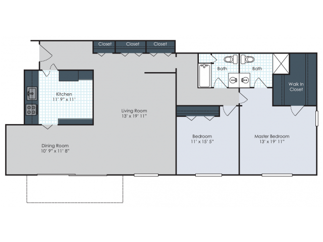Floor Plan - Garden 2 Bedroom