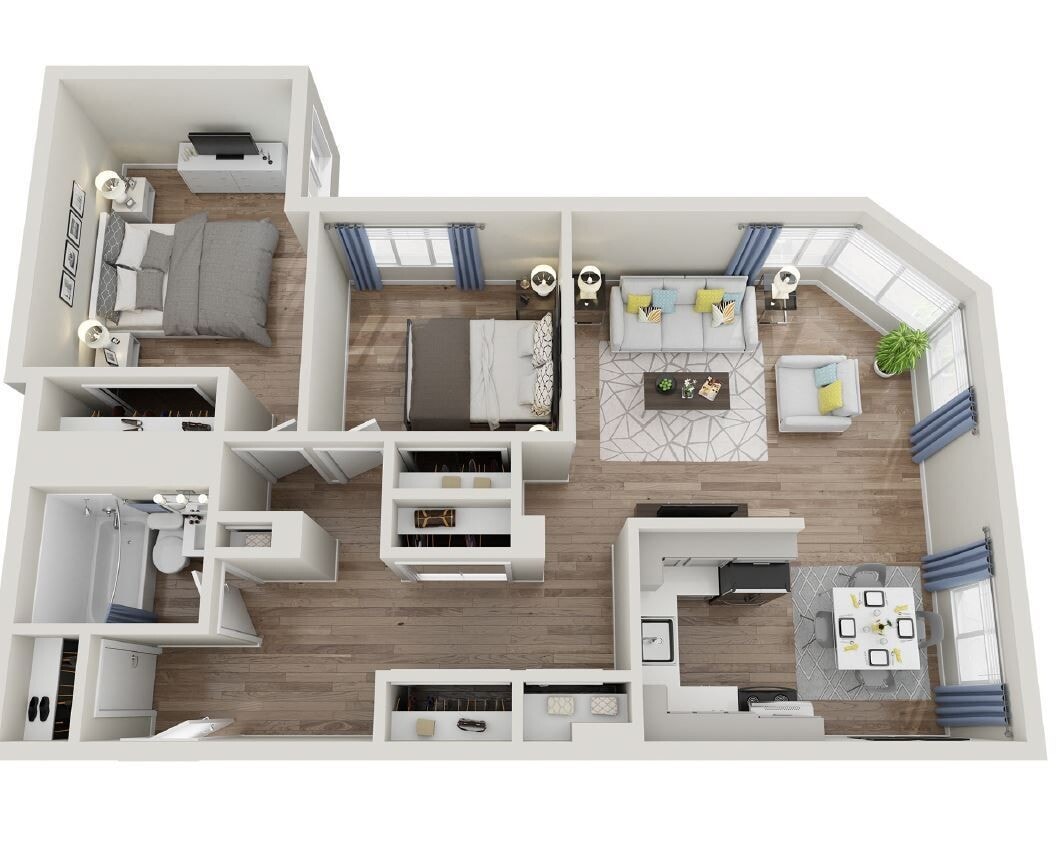 2x1 floor plan Park Plaza - 2x1
