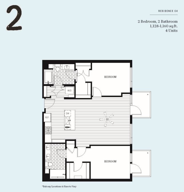Floor Plan - 2x2 - 1128