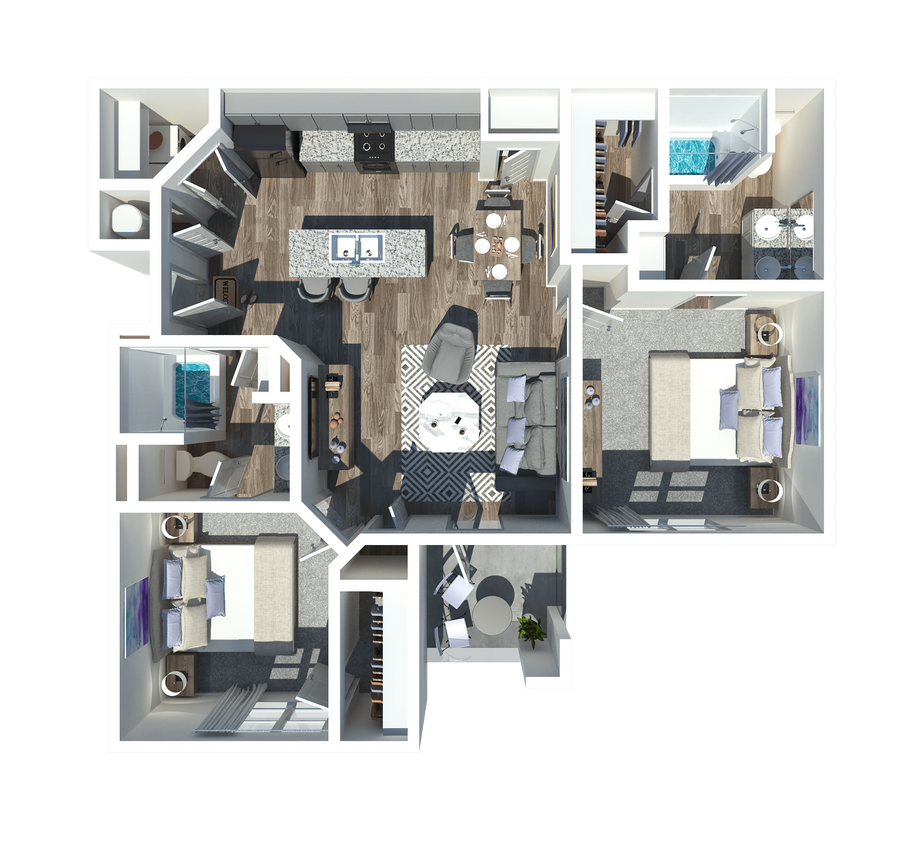 Floor Plan - 2 bedroom 2 bathroom ext