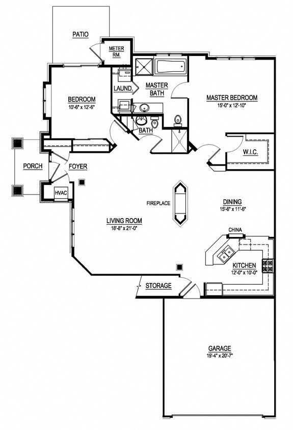 Floor Plan - 2 Bed, 2 Bath Lower Estate